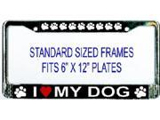 I Heart My Dog Photo License Plate Frame Free Screw Caps with this Frame