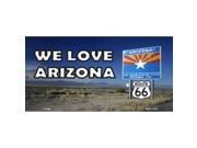 Arizona We Love Arizona Route 66 License Plate