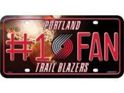Portland Trail Blazers 1 Fan Metal License Plate