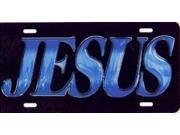 Jesus in Blue on Black License Plate