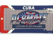Heavy Duty Plastic Cuba License Plate Frame Free Screw Caps Included