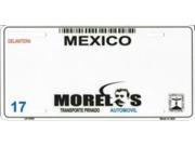 Morelos Mexico Look A Like Metal License Plate All wording is Free