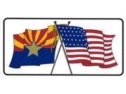 Arizona USA Crossed Flags Photo License Plate
