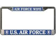 U.S. Air Force Wife Chrome License Plate Frame Free Screw Caps with this Frame