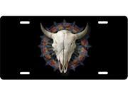 Cow Skull on Black Airbrush License Plate Free Names on this Air Brush