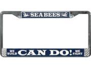 U.S. Navy Seabees License Plate Frame Free Screw Caps Included