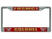 USMC Colonel Chrome License Plate Frame