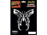 Butterfly Chrome Black Embossed Decal
