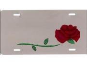 Red Rose on Silver Airbrush License Plate Free Names on this Air Brush