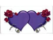 Purple Hearts With Roses License Plate Free Personalization on this Plate