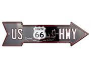 Route 66 Metal Arrow Street Sign