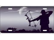 Bowhunter on Gray Airbrush License Plate Free Personalization on Air Brush