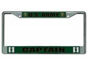 U.S. Army Captain Chrome License Plate Frame