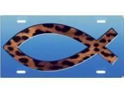 Jesus Fish Leopard Ichthus License Plate Free Personalization on this Plate
