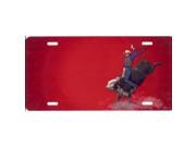 Bull Rider on Red License Plate Free Personalization on this plate