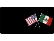 USA Mexico Crossed Flags Photo License Plate Free Personalization on this plate
