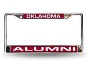 Oklahoma Sooners Alumni Laser Chrome License Frame. Free Screw Caps Included