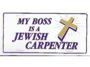 My Boss Is A Jewish Carpenter Embossed Plate