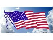 American Flag Cloud Background License Plate