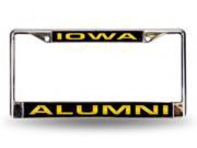 Iowa Hawkeyes Alumni Laser Chrome License Frame. Free Screw Caps Included