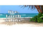 Live Laugh And Love Beach Scene License Plate