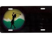 Female Golf Player Offset Airbrush License Plate Free Names on Air Brush