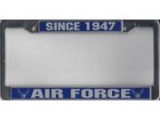 Air Force Since 1947 Chrome License Plate Frame Free Screw Caps with this Frame