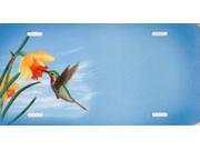 Offset Hummingbird with Sunflower License Plate Free Names on this Plate