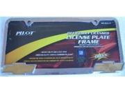 Chrome License Frame with Chevy logo in Corners. Free Screw Caps Included