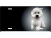 Bichon Frise Aibrush License Plate Free Personalization with this Air Brush