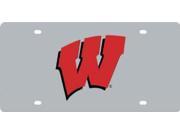 Wisconsin Badgers Silver Laser License Plate