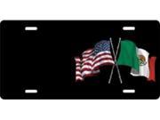 American Mexican Flags Black Offset Airbrush License Plate Free Names on Air Brush