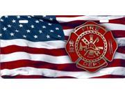 American Flag Offset Firefighter License Plate Free Personalization on this Plate