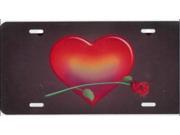 Heart Red with Red Rose Airbrush License Plate Free Names on this Air Brush