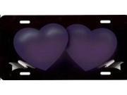 Double Hearts Purple Ribbon Airbrush License Plate Free Names on Air Brush