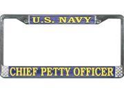 U.S. Navy Chief Petty Officer License Plate Frame Free Screw Caps Included