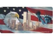 Twin Towers Eagle and Statue of Liberty Photo License Plate