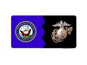 Navy Marines House Divided Photo License Plate