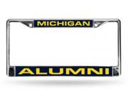 Michigan Alumni Laser Chrome License Plate Frame Free Screw Caps with this Frame
