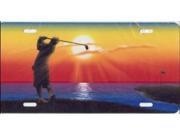 Golfer on Bluff Airbrush License Plate Free Personalization on this Air Brush