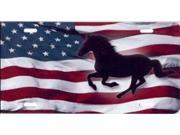 Running Horse on American Flag License Plate
