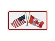 USA Canada Crossed Flags Photo License Plate Free Personalization on this Plate