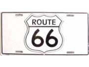 Route 66 Shield White License Plate