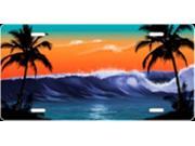 Palm Wave Full Color Airbrush License Plate Free Names on this Air Brush