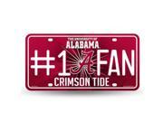 Alabama Crimson Tide 1 Fan Glitter License Plate