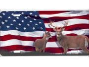 Deer on US Flag License Plate