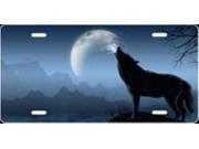 Howling Wolf on Blue License Plate Free Personalization on this Plate