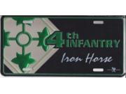 4th Infantry Iron Horse Metal License Plate
