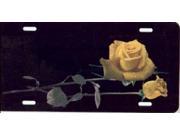 Yellow Roses on Black Airbrush License Plate Free Names on this Air Brush