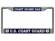 Coast Guard Dad Chrome License Plate Frame Free Screw Caps with this Frame